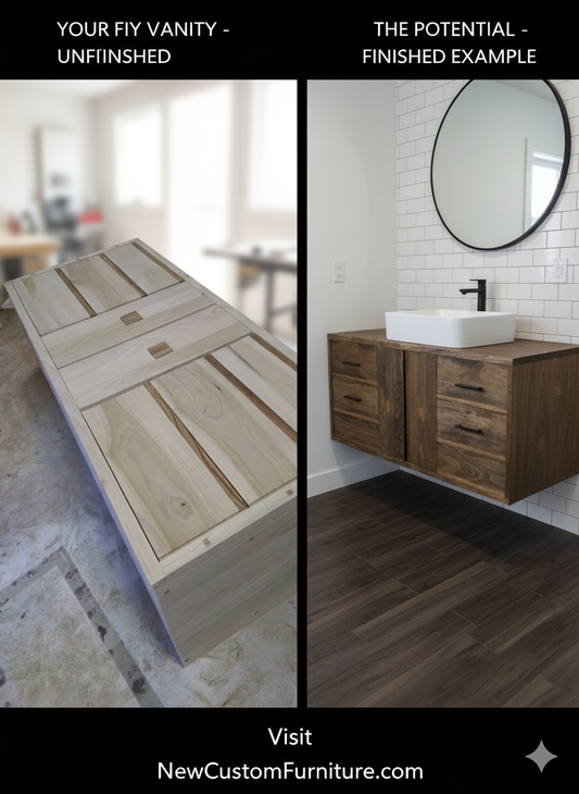 New Custom Furniture | Handcrafted Wood Furniture | Finish It Yourself Floating Vanity